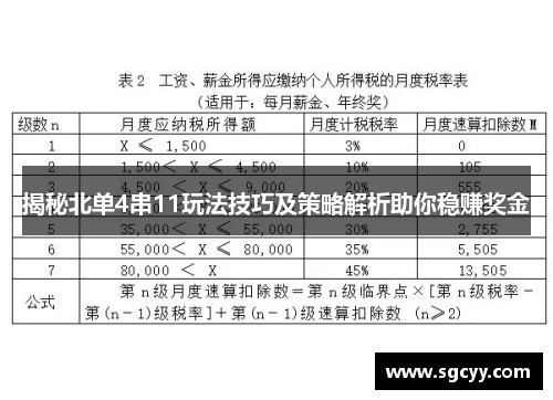 揭秘北单4串11玩法技巧及策略解析助你稳赚奖金